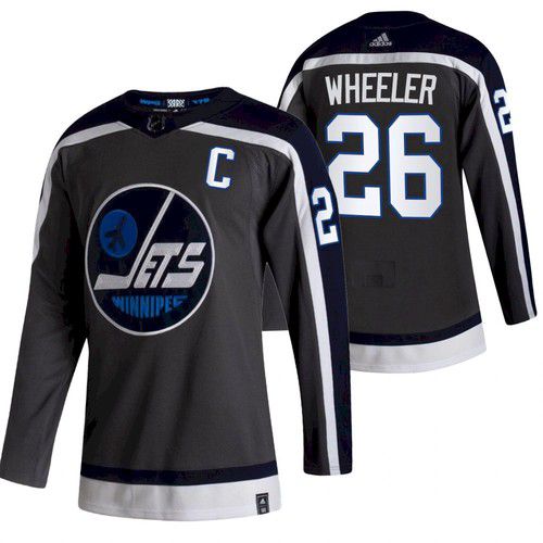 Men Winnipeg Jets 26 Wheeler Black NHL 2021 Reverse Retro jersey